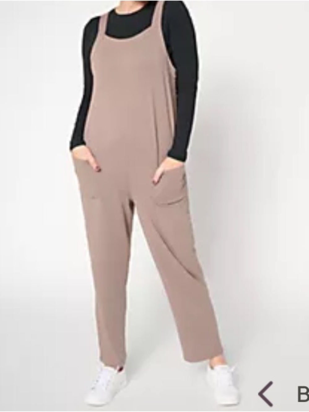 AnyBody modal Sleeveless Wide-Leg Jumpsuit in Taupe & Black long sleeve top B2